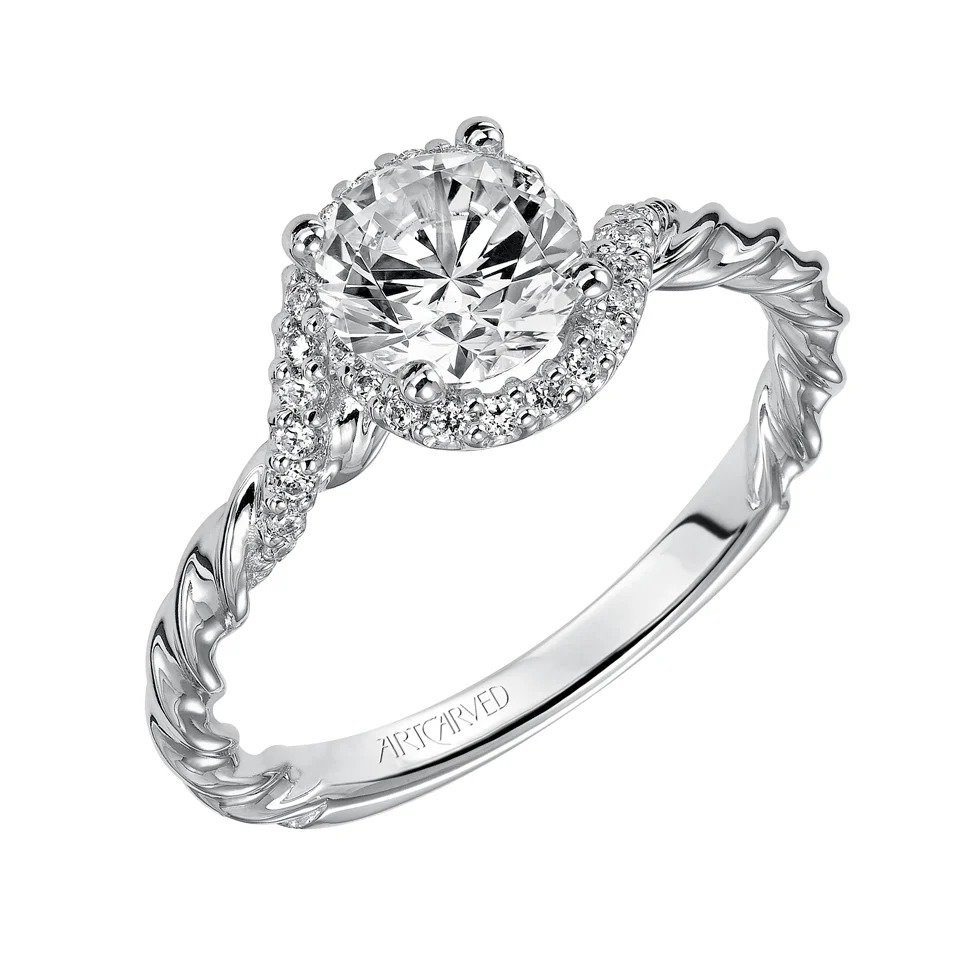 1.00 Carat Marquise Lab Diamond Engagement Ring in 14 Karat White Gold